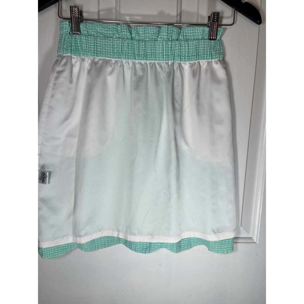 Lauren James Skirt Womens XS Seafoam Green Seersucker Scalloped Paperbag Mini - Picture 5 of 8